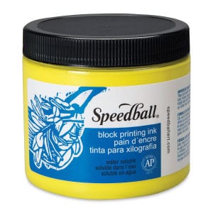 SPEEDBALL Water-Soluble Block Printing Ink PROCESS YELLOW Speedball - Water-Soluble Block Printing Ink - 16oz Jars