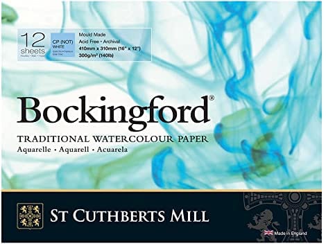 St. Cuthberts Mill Watercolour Pad - Glued Bockingford - Watercolour Pad - Cold Press - 140lb - 16x12" - Item #47130001011B
