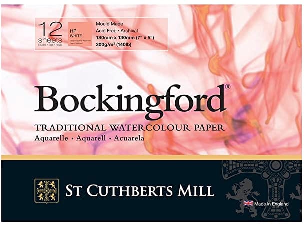 St. Cuthberts Mill Watercolour Pad - Glued Bockingford - Watercolour Pad - Hot Press - 140lb - 7x5" - Item #45330001011A