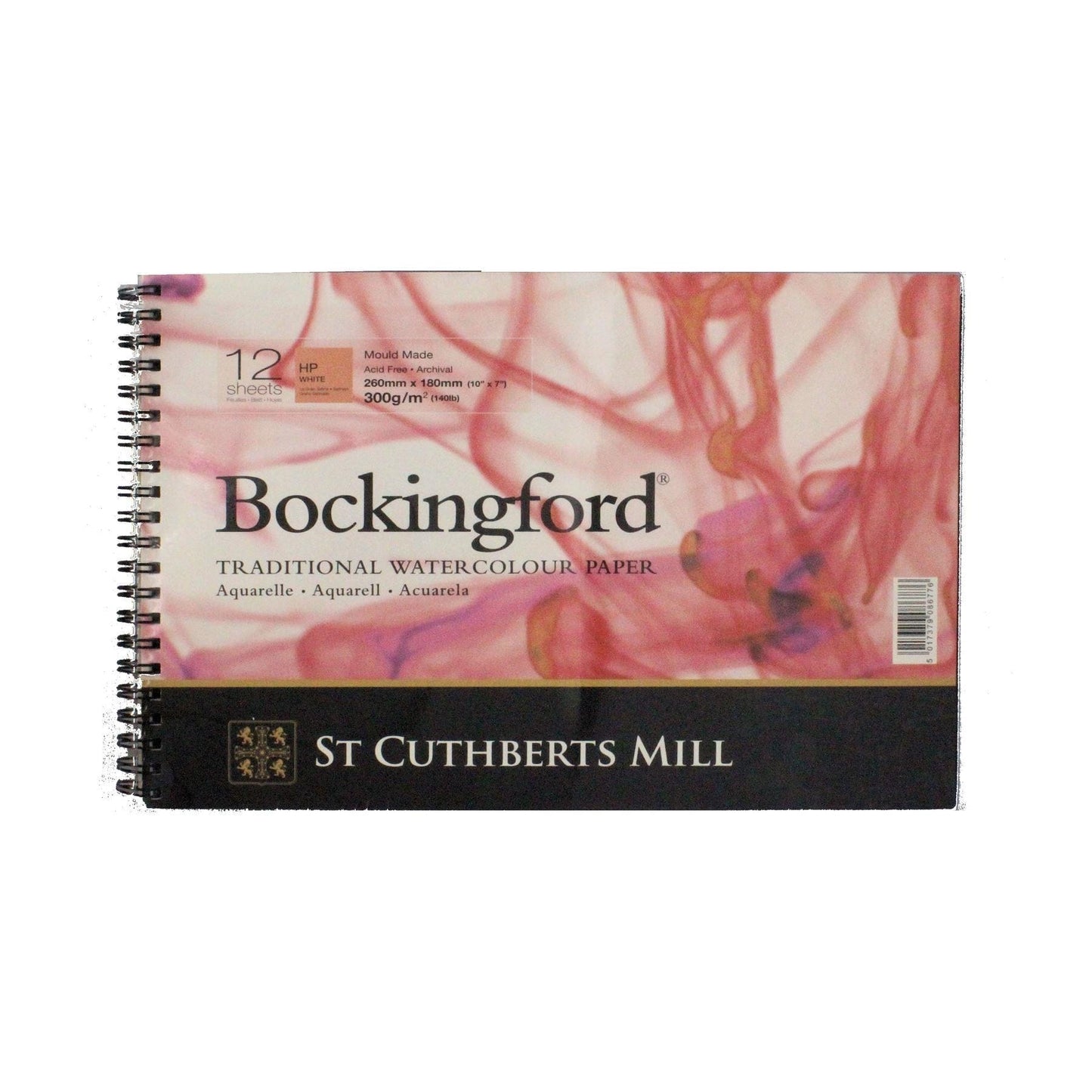  St. Cuthberts Mill Bockingford Watercolor Paper Pad - 12x9-inch  White Water Color Paper for Artists - 12 Sheets of 140lb Hot Press  Watercolor Paper for Gouache Ink Acrylic Charcoal and More