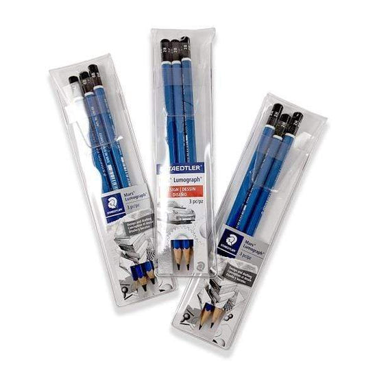 STAEDTLER LUMOGRAPH PENCILS Staedtler Mars Lumograph Pencils - 3 Pack
