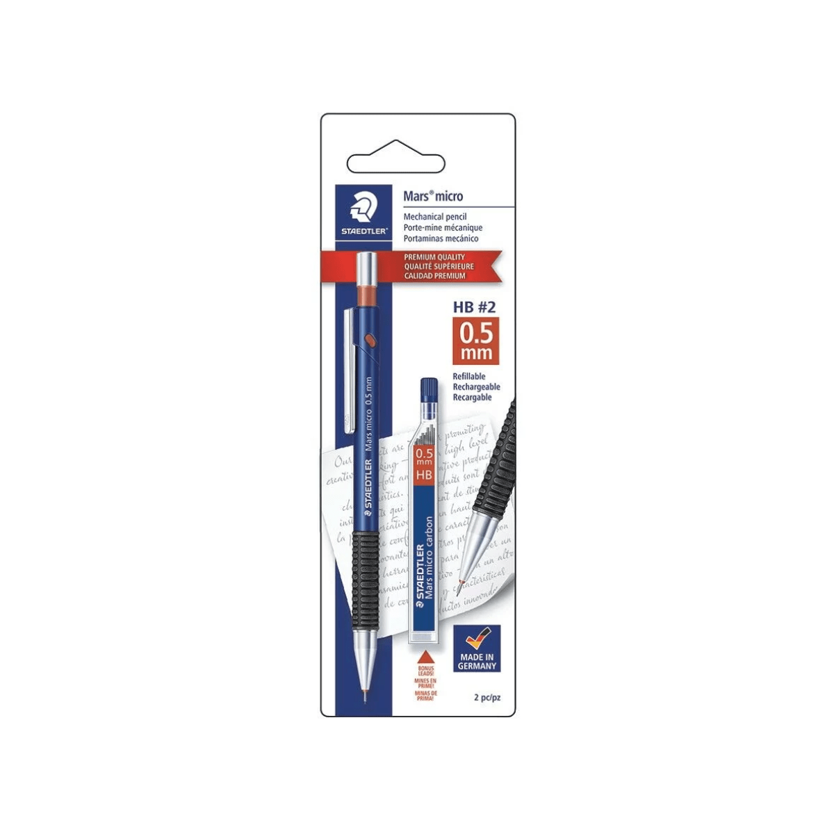 STAEDTLER MECHANICAL PENCIL Staedtler - Mars - Mechanical Pencil - 2 Pieces - Refillable - Bonus Leads - Item #7755BK25A6