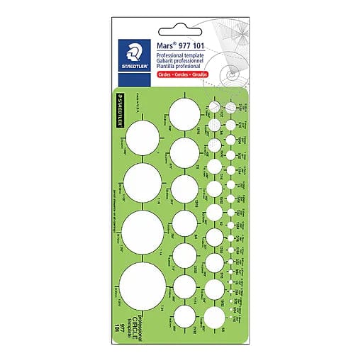 STAEDTLER TEMPLATE Staedtler - Drafting Template - Imperial Small Circles - Item #977 101
