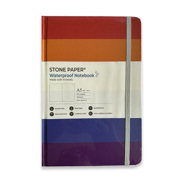 Stone Paper Notebook - Dotpaper Stone Paper - Waterproof Notebook - A5 Dot Paper - Rainbow Cover