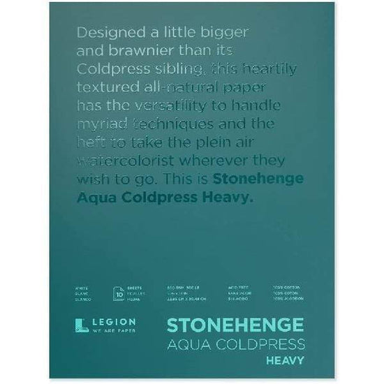 STONEHENGE AQUA CP BLOCK Stonehenge - Aqua - Cold Press - Block - 9x12" - Heavy - 10 Sheets - White - 300lb