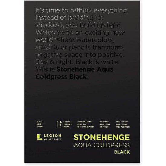 STONEHENGE AQUA CP PAD Stonehenge - Aqua - Cold Press - Pad - 5x7" - Black - 140lb