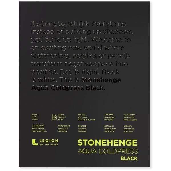 STONEHENGE AQUA CP PAD Stonehenge - Aqua - Cold Press - Pad - 8x10" - Black - 140lb