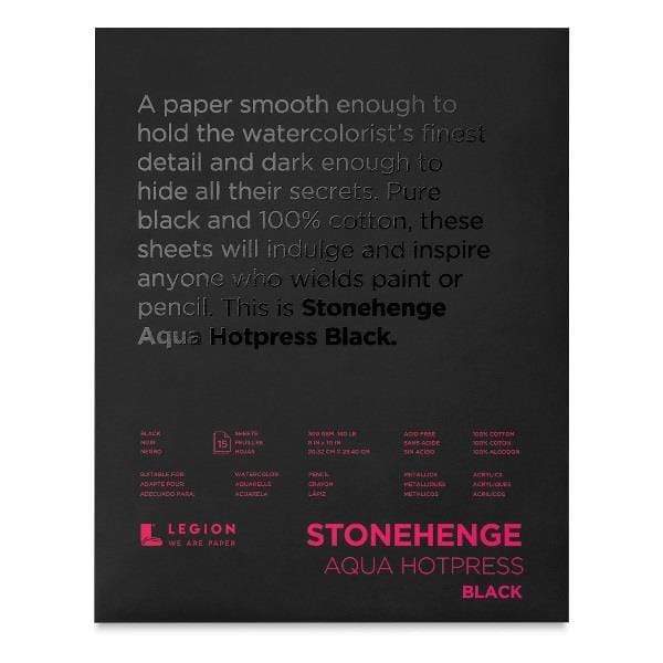 STONEHENGE AQUA HP PAD Stonehenge - Aqua - Hot Press - Pad - 8x10" - Black - 140lb