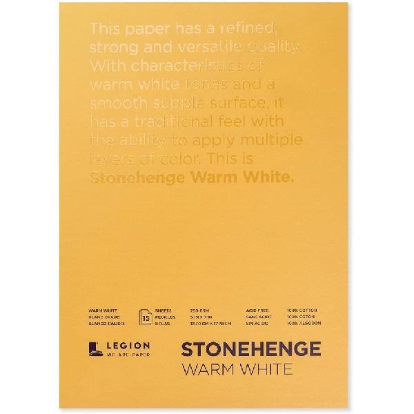 STONEHENGE WARM WHITE PAD Stonehenge - Warm White - Pad - 5x7" - 250gsm - 15 Sheets