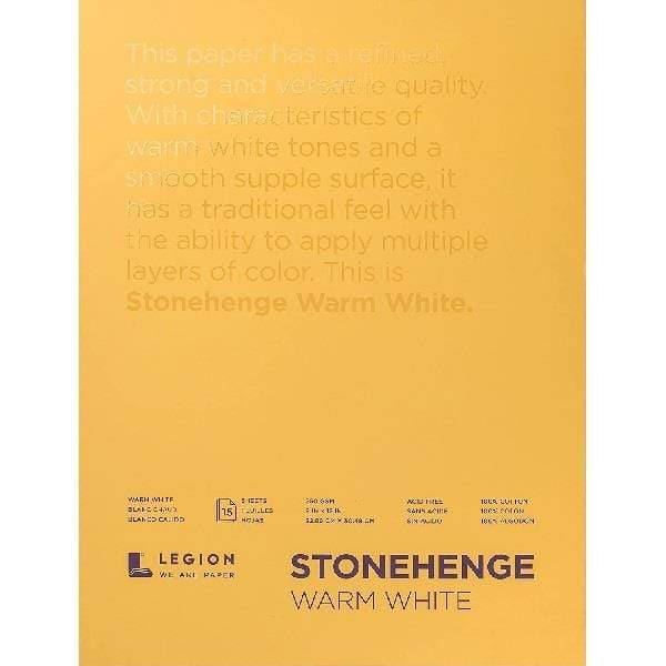 STONEHENGE WARM WHITE PAD Stonehenge - Warm White Pad - 9x12" - 250gsm - 15 Sheets