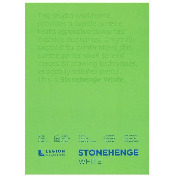 STONEHENGE WHITE PAD Stonehenge - White Pad - 5x7 - 250gsm - 15 Sheets
