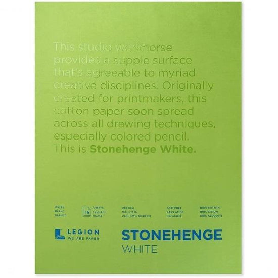 STONEHENGE WHITE PAD Stonehenge - White Pad - 9x12" - 250gsm - 15 Sheets