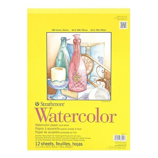 STRATHMORE 300 WATERCOLOUR Strathmore 300 Watercolour Pad 11x15"