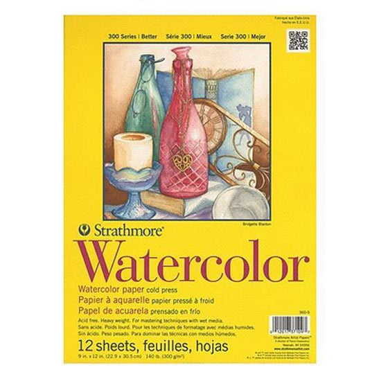 STRATHMORE 300 WATERCOLOUR Strathmore 300 Watercolour Pad 9x12"