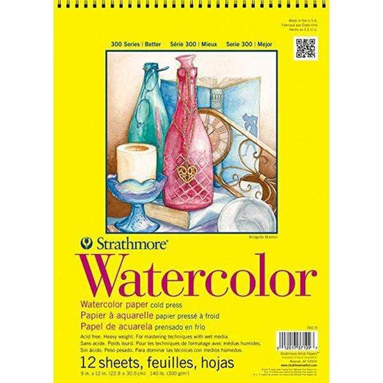 STRATHMORE 300 WATERCOLOUR Strathmore 300 Watercolour Wired Pad 9x12"