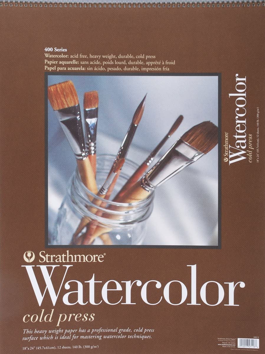 STRATHMORE 400 WATERCOLOUR Strathmore - 400 Series - Watercolour Pad - 140lb - 18x24" - Item #440-5
