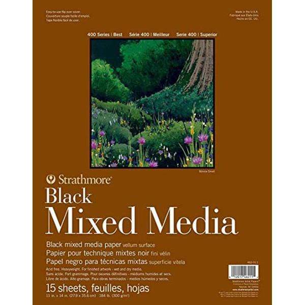 STRATHMORE BLACK MIXED MEDIA Strathmore 400 Black Mixed Media Pad 11x14"