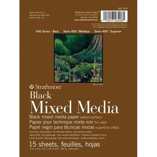 STRATHMORE BLACK MIXED MEDIA Strathmore 400 Black Mixed Media Pad 6x8"
