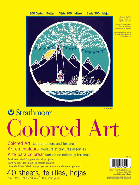 STRATHMORE Colour Paper Pad Strathmore - 300 Series - Colored Art Pad - 9x12" - Item #381-9