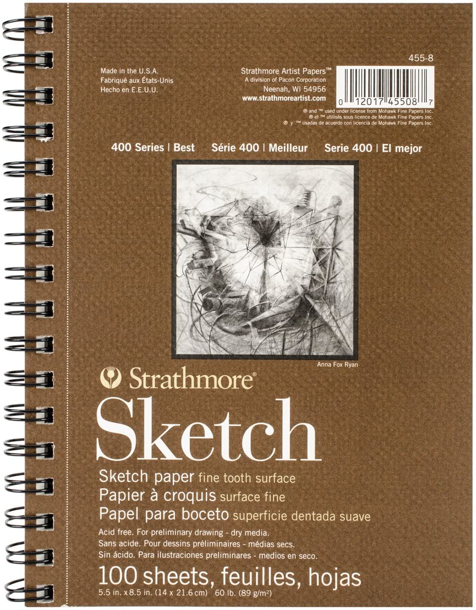 Sketch Books - Spiral Sketch, 110gsm/50lb, Spiral-Bound, 7x10, 80