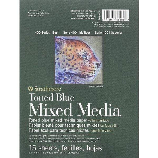 STRATHMORE MIXED MEDIA Strathmore - Mixed Media - 6x8" - Toned Blue - 15 Sheets