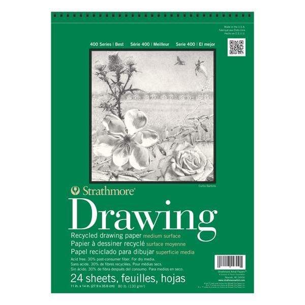 Load image into Gallery viewer, STRATHMORE RECYCLE DRAWING PAD Strathmore 400 Recycle Wired Drawing Pad 11x14&amp;quot;
