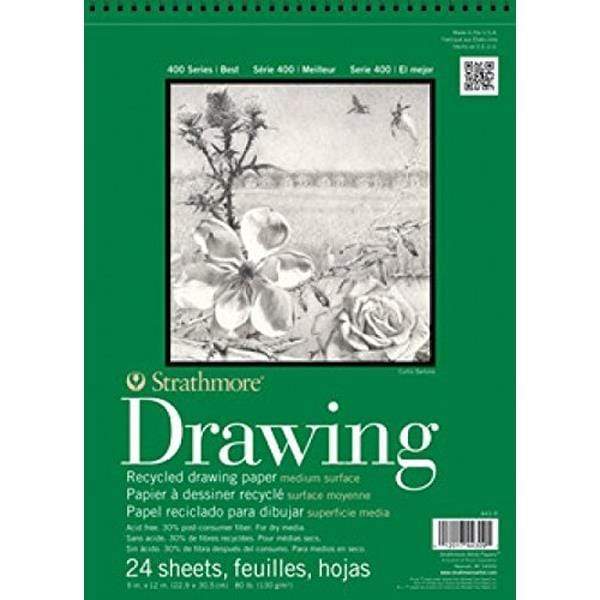STRATHMORE RECYCLE DRAWING PAD Strathmore 400 Recycle Wired Drawing Pad 9x12"