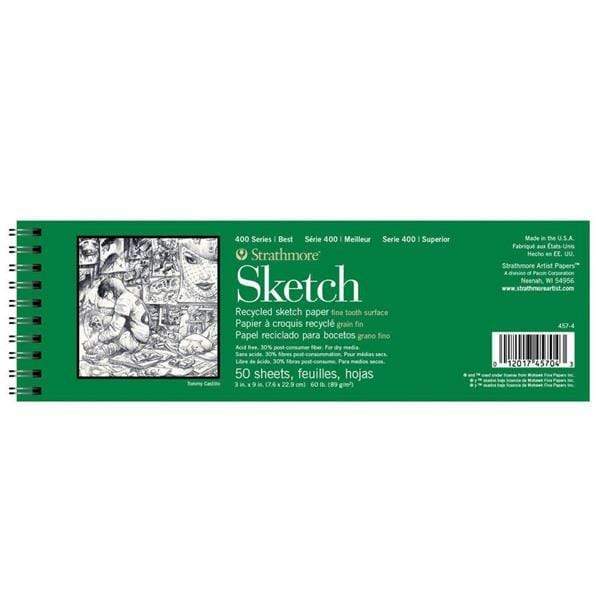 STRATHMORE RECYCLE SKETCH Strathmore 400 Recycle Wired Sketch Pad 3x9"