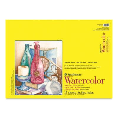 STRATHMORE Watercolour Pad - Spiralbound Strathmore - 300  Series - Watercolour Pad - Coil Bound- 18x24" - Item #360-18