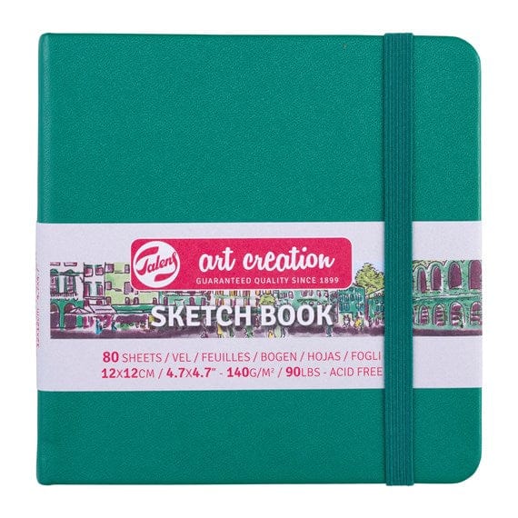 TALENS ART CREATION SKETCHBOOK FOREST GREEN Talens - Art Creation - Sketch Book - 12x12cm - Square - 80 Sheets