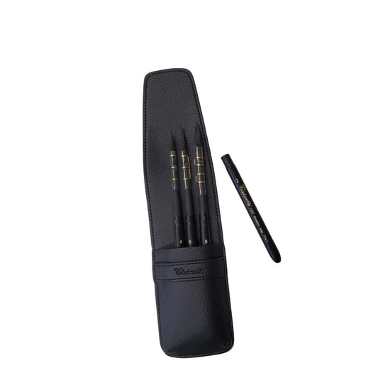 Tintoretto Synthetic Brush Set Tintoretto - Faux Leather Pocket Case - With 4 Series 1337 Kolinsky Sable Brushes - Item #4323