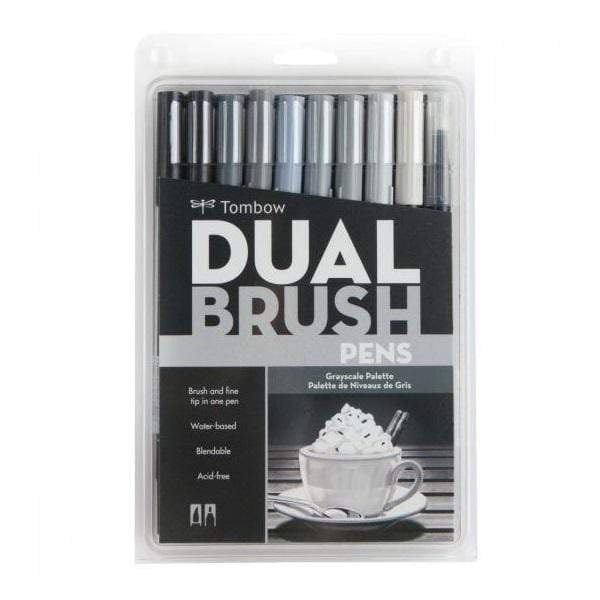 TOMBOW DUAL BRUSH PEN GRAYSCALE Tombow Dual Brush Pen - Sets of 10