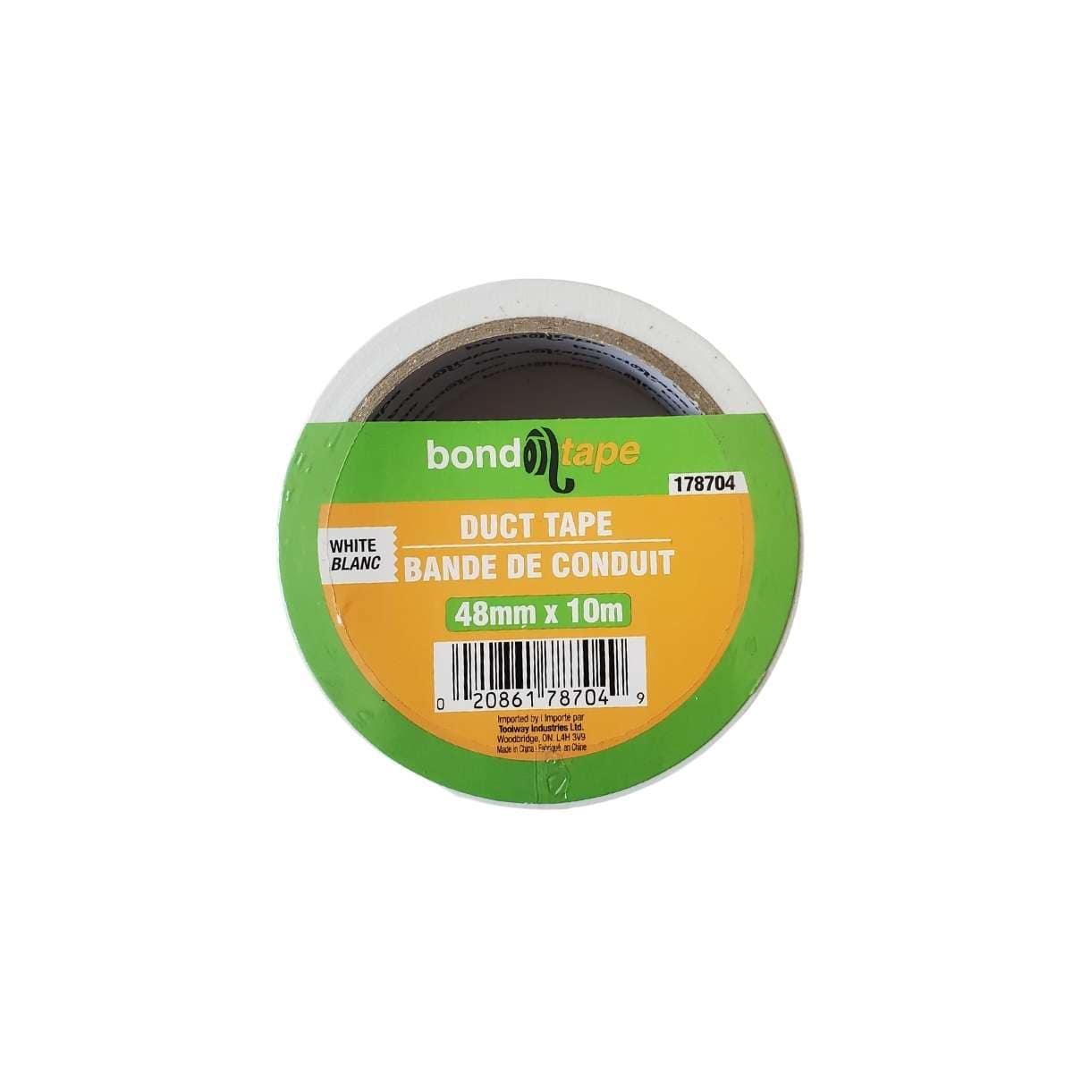 Toolway Duct Tape Bond Tape - Duct Tape - 48mm x 10m Roll - White - Item #178704