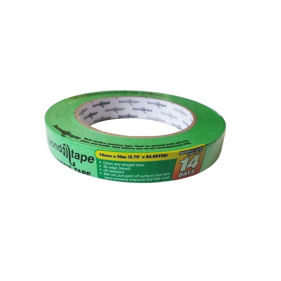 Toolway Painter's Tape Bond Tape - Painter's Tape - 18mm x 50m Roll - Item #122300
