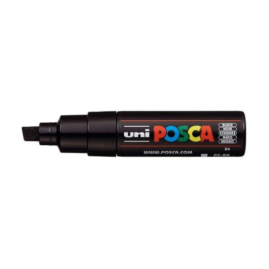 Load image into Gallery viewer, UNIBALL POSCA BLACK Uni Posca Broad Chisel Tip Paint Marker PC-8K
