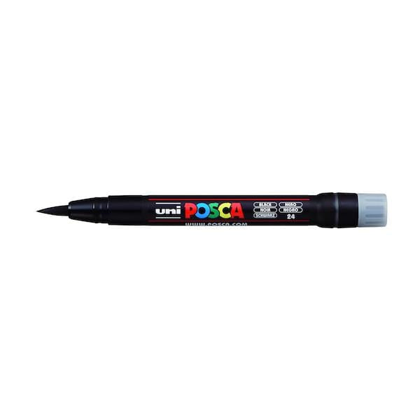UNIBALL POSCA BLACK Uni Posca Brush Tip Paint Marker PCF-350