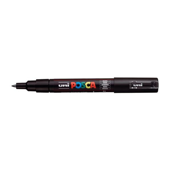 UNIBALL POSCA BLACK Uni Posca Extra Fine Tapered Tip Paint Marker PC-1M