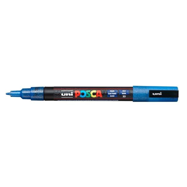 UNIBALL POSCA GLITTER BLUE Uni Posca Fine Tip Paint Marker PC-3M