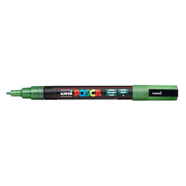 UNIBALL POSCA GLITTER GREEN Uni Posca Fine Tip Paint Marker PC-3M