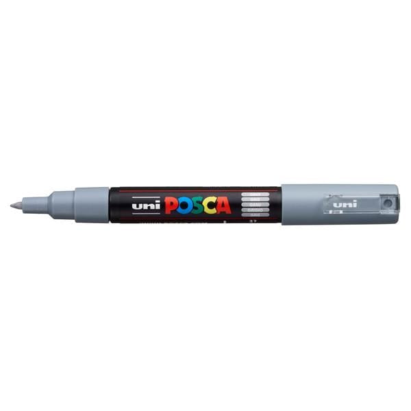 UNIBALL POSCA GREY Uni Posca Extra Fine Tapered Tip Paint Marker PC-1M