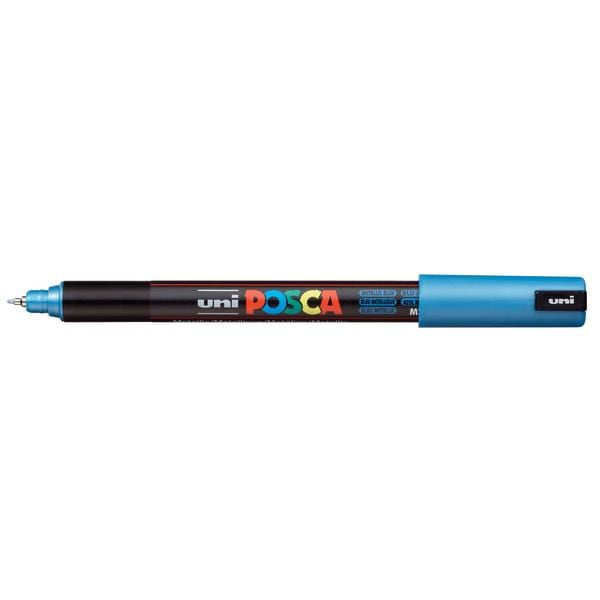 UNIBALL POSCA METAL BLUE Uni Posca Extra Fine Tip Paint Marker PC-1MR