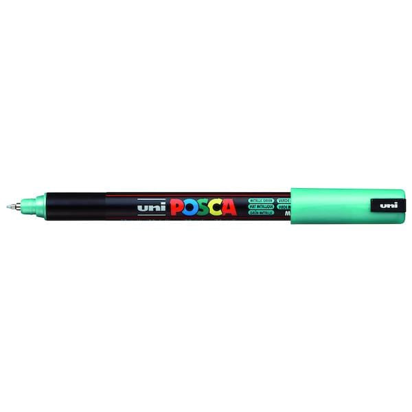 
                
                    Load image into Gallery viewer, UNIBALL POSCA METAL GREEN Uni Posca Extra Fine Tip Paint Marker PC-1MR
                
            