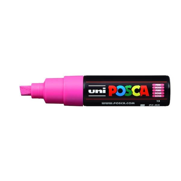 UNIBALL POSCA PINK Uni Posca Broad Chisel Tip Paint Marker PC-8K