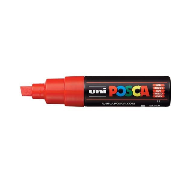 Load image into Gallery viewer, UNIBALL POSCA RED Uni Posca Broad Chisel Tip Paint Marker PC-8K
