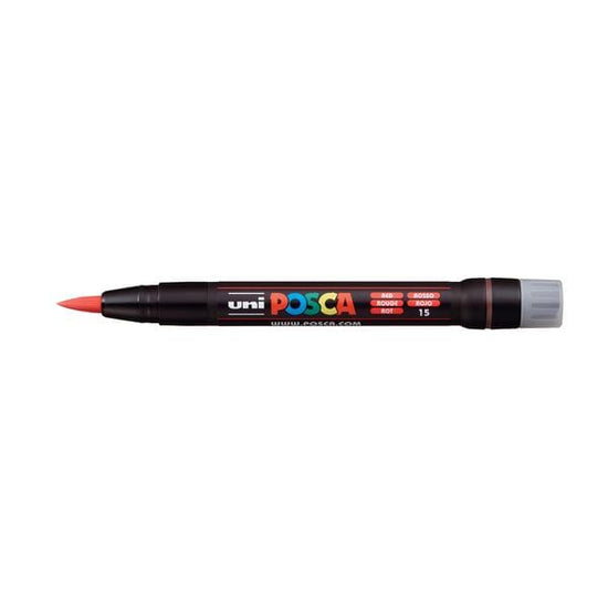 UNIBALL POSCA RED Uni Posca Brush Tip Paint Marker PCF-350