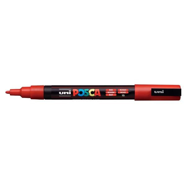 UNIBALL POSCA RED Uni Posca Fine Tip Paint Marker PC-3M