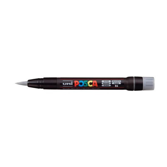 UNIBALL POSCA SILVER Uni Posca Brush Tip Paint Marker PCF-350