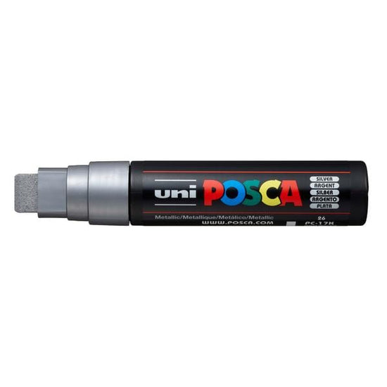 UNIBALL POSCA SILVER Uni Posca Extra Broad Tip Paint Marker PC-17K