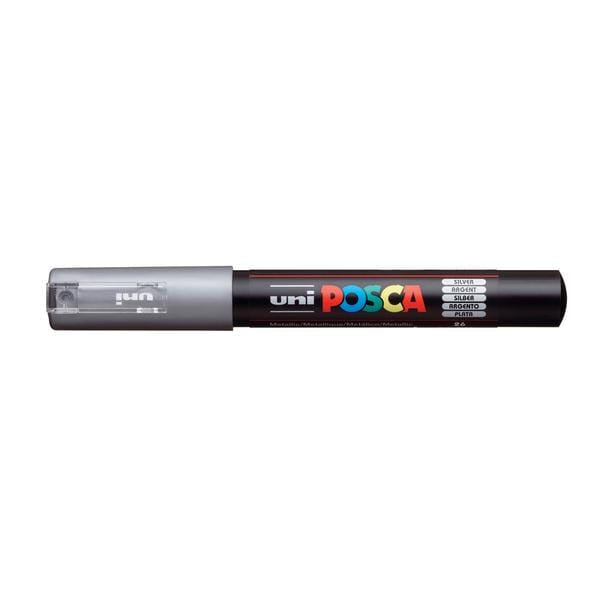 UNIBALL POSCA SILVER Uni Posca Extra Fine Tapered Tip Paint Marker PC-1M
