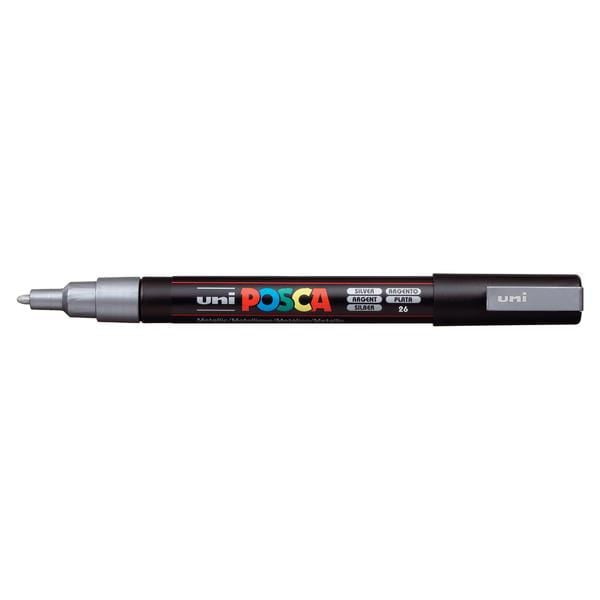 UNIBALL POSCA SILVER Uni Posca Fine Tip Paint Marker PC-3M